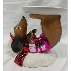 NEW Bath & Body Works Holiday Dachshund Pedestal 3-Wick Candle‎ Holder